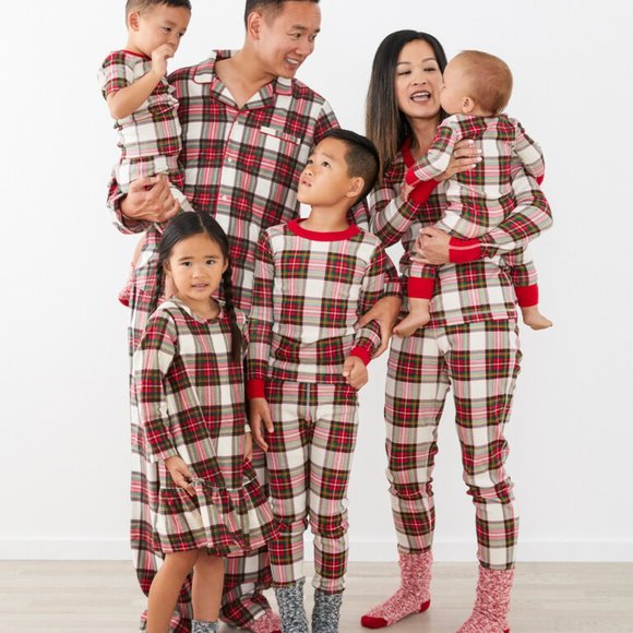 Hanna Andersson Adult Unisex Long John Pajama Set in Family Holiday Plaid Size L - Picture 2 of 7